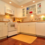 Corner View of custom built kitchen with shaker style doors.