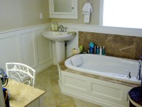 Custom Bathroom Finishing Custom bathroom finishing with wainscoting